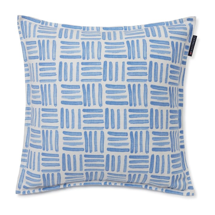 Graphic Printed Cotton Canvase pillowcase 50x50 cm - Blue-White - Lexington