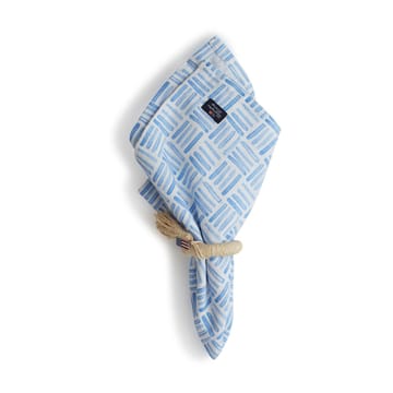Graphic Printed Cotton napkin 50x50 cm - Blue-White - Lexington