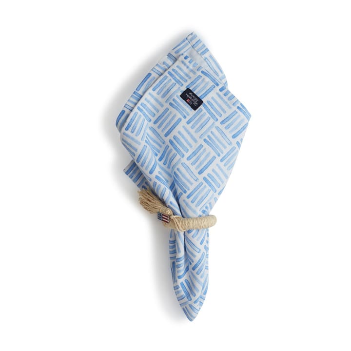 Graphic Printed Cotton napkin 50x50 cm - Blue-White - Lexington