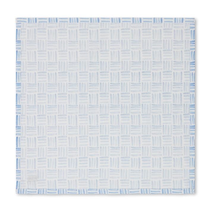 Graphic Printed Cotton napkin 50x50 cm - Blue-White - Lexington