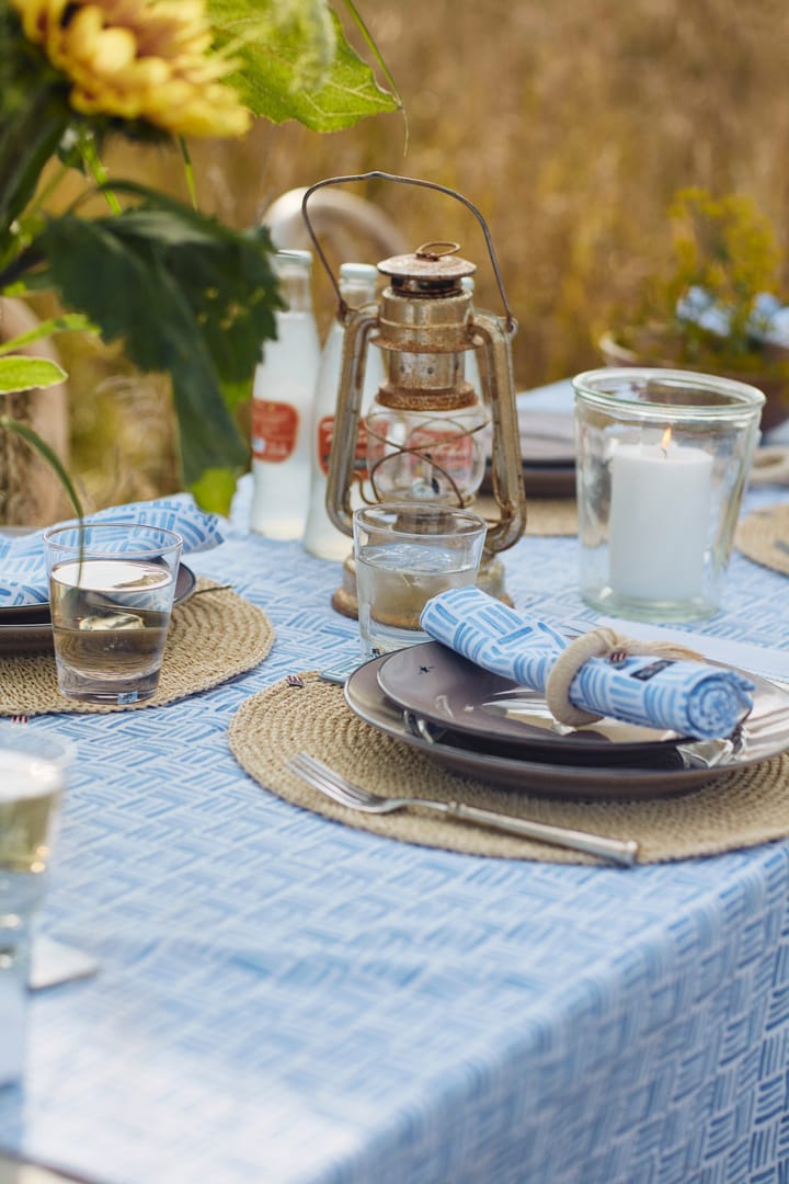 Graphic Printed Cotton napkin 50x50 cm - Blue-White - Lexington