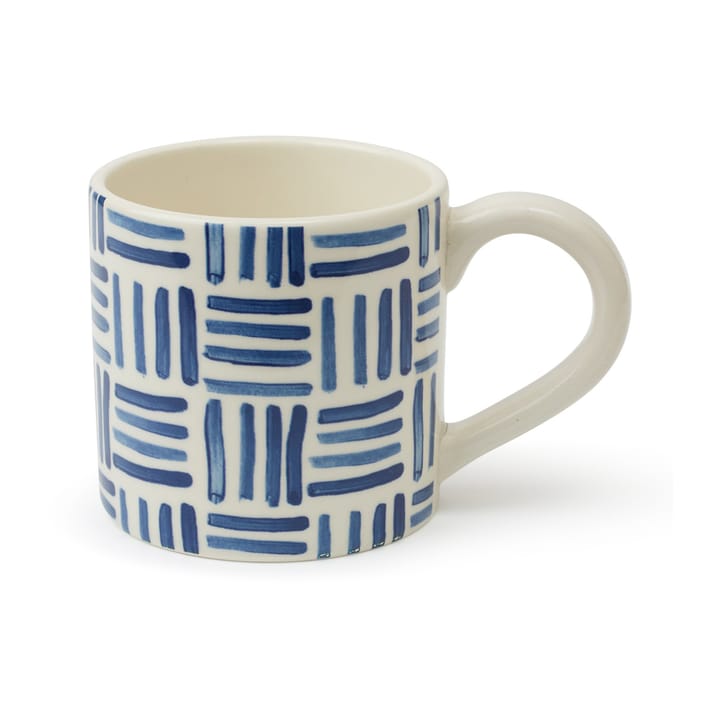 Graphic Printed Earthenware mug - Blue-White - Lexington