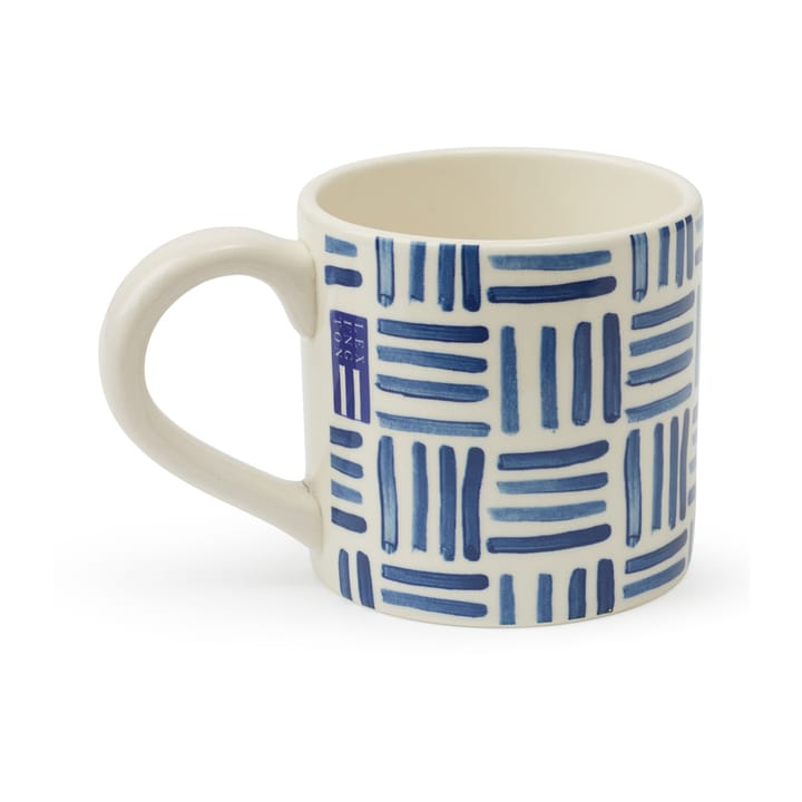 Graphic Printed Earthenware mug - Blue-White - Lexington