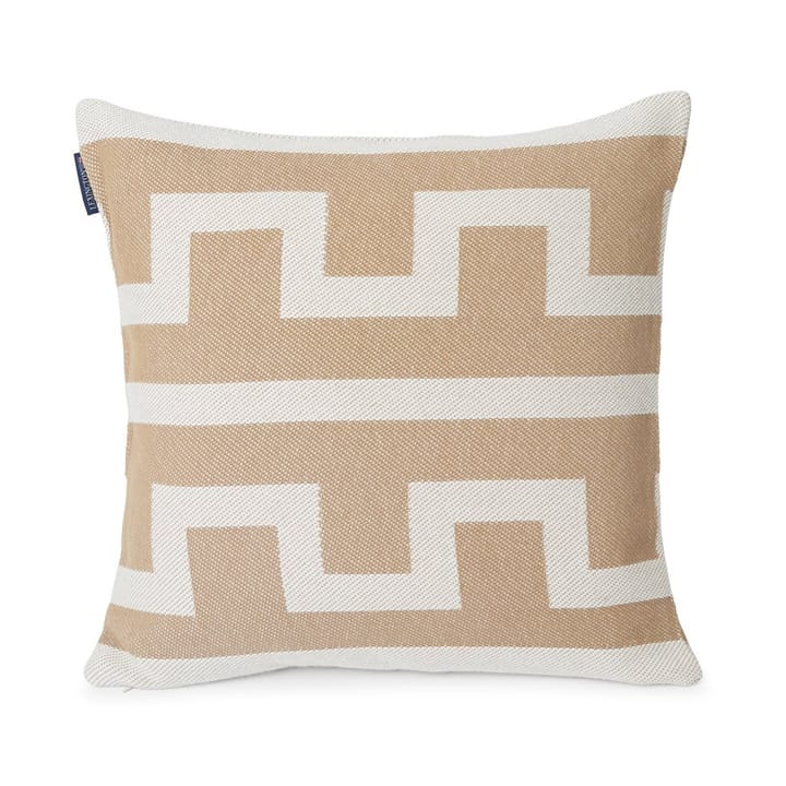 Graphic Recycled Cotton cushion cover 50x50 cm - off white-beige - Lexington