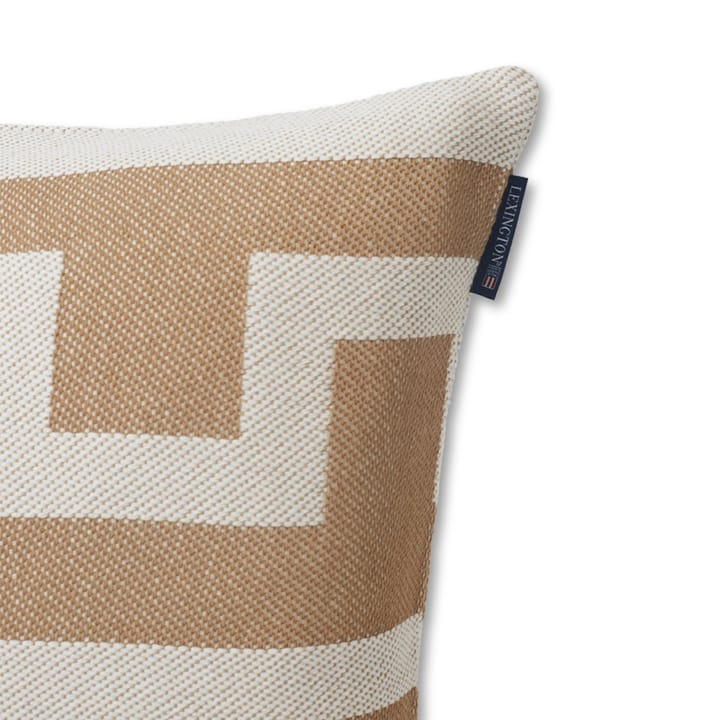 Graphic Recycled Cotton cushion cover 50x50 cm - off white-beige - Lexington