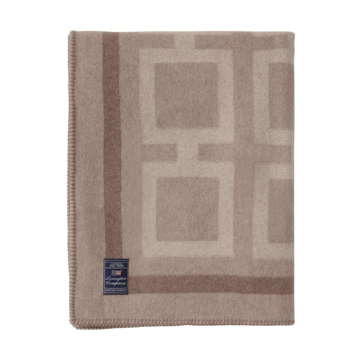 Graphic Recycled Wool Blanket 130x170 cm, Light beige Lexington