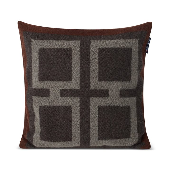 Graphic Recycled Wool cushion cover 50x50 cm - Dark grey-white-brown - Lexington