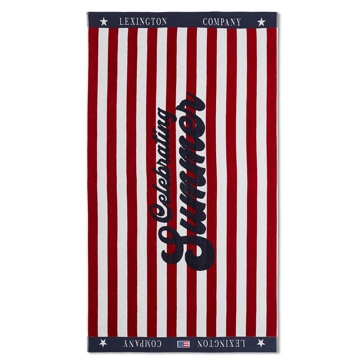 Graphic Velour bath towel 100x180 cm, Red-white Lexington