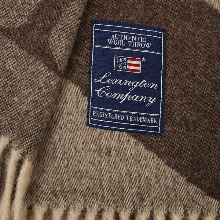 Graphic wool throw 130x170 cm - beige-brown - Lexington