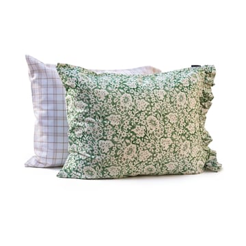 Green Floral Printed Cotton Sateen bed set - 50x60 cm, 150x210 cm - Lexington