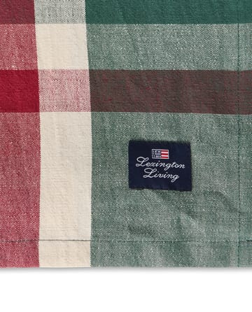 Green-red checked linen/cotton tablecloth - 150x250 cm - Lexington