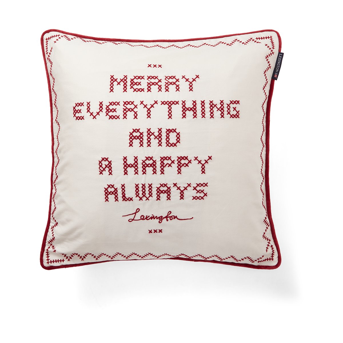 Lexington Happy always cushion cover 50x50 cm White-Red