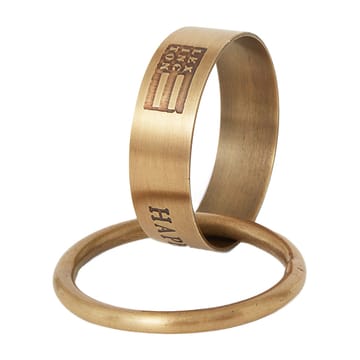 Happy Holidays Brass serviette rings Ø4 cm - Gold - Lexington
