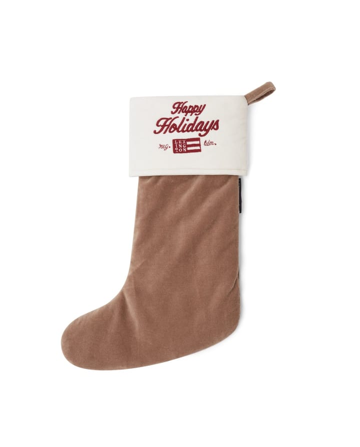 Happy Holidays Christmas Stocking - Beige-white - Lexington