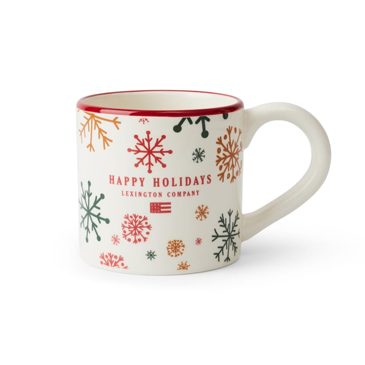 Happy Holidays Earthenware mug - White multi - Lexington
