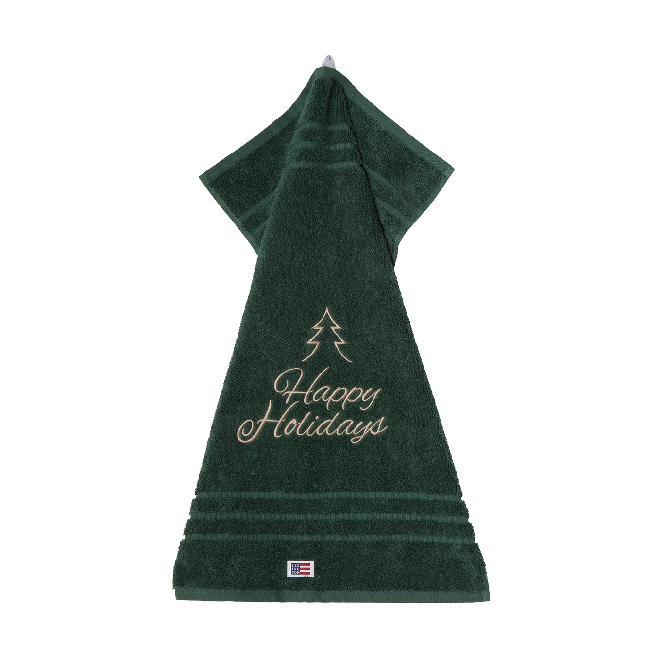 Happy Holidays Juniper organic towel 50x70 cm, Green-Light Beige Lexington