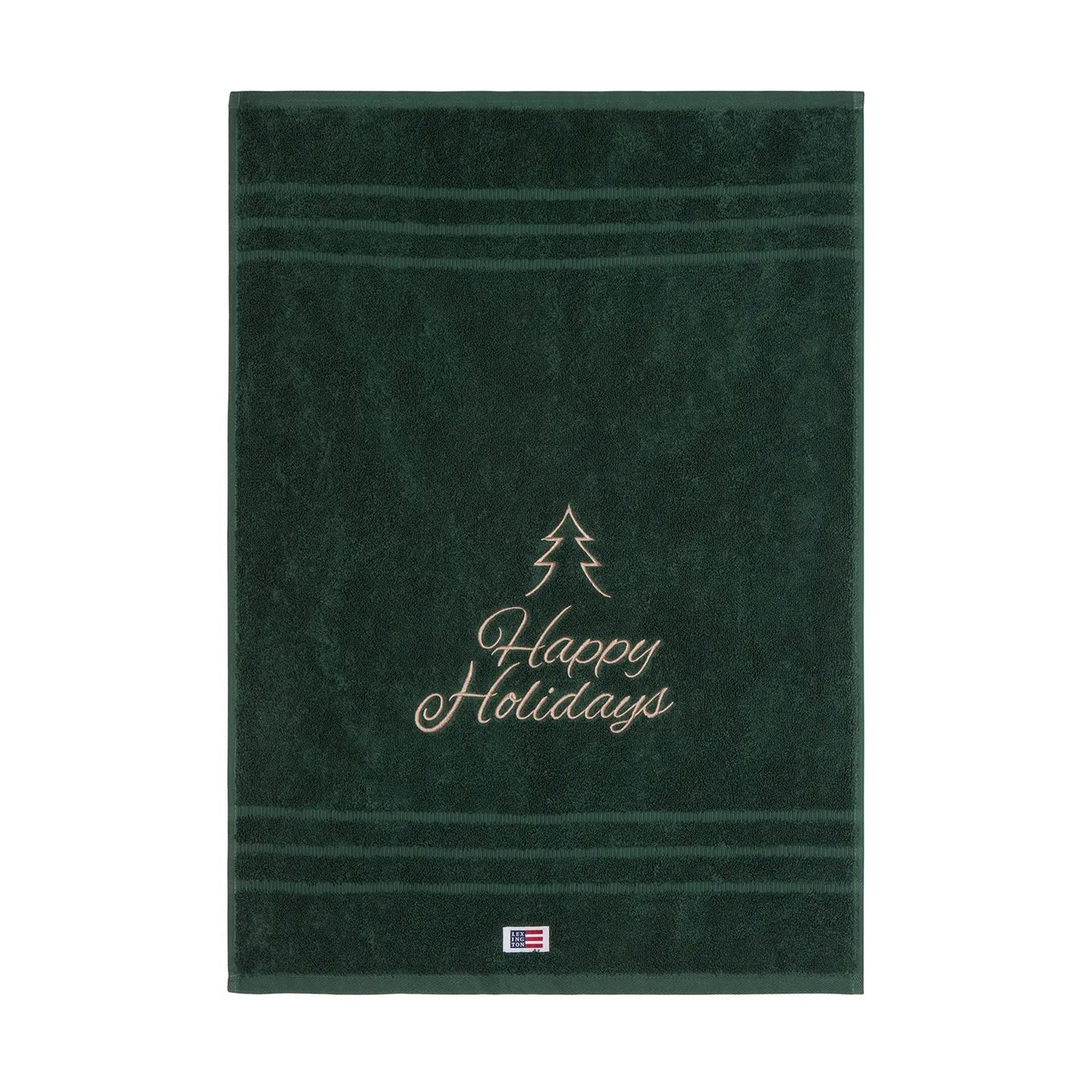 Happy Holidays Juniper organic towel 50x70 cm, Green-Light Beige Lexington