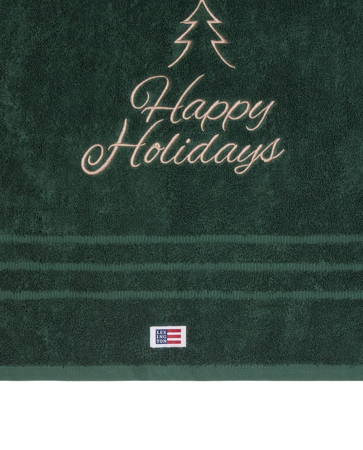 Happy Holidays Juniper organic towel 50x70 cm, Green-Light Beige Lexington
