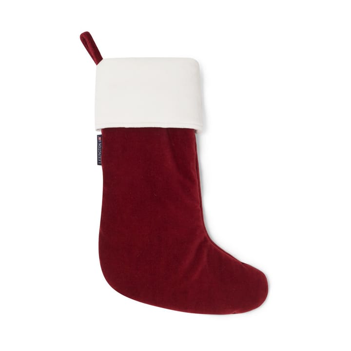 Happy Holidays Organic Cotton Velvet stocking, Red-white Lexington