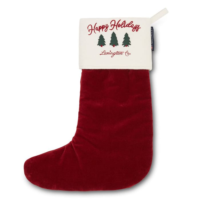 Happy Holidays stocking cotton velvet - red-white - Lexington