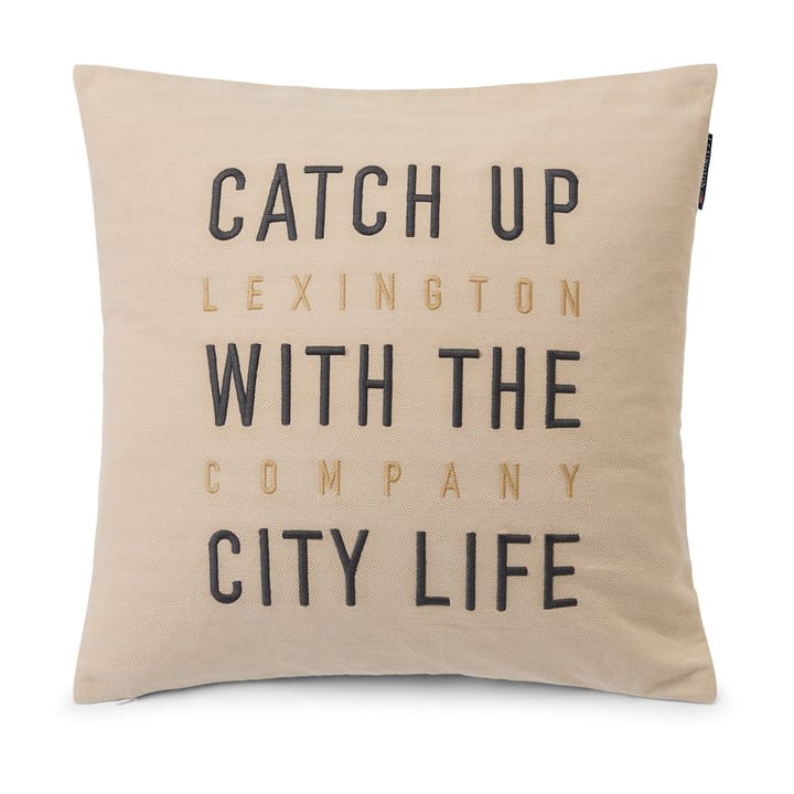 Herringbone Cotton Flanell pillowcase 50x50 cm - Light beige - Lexington