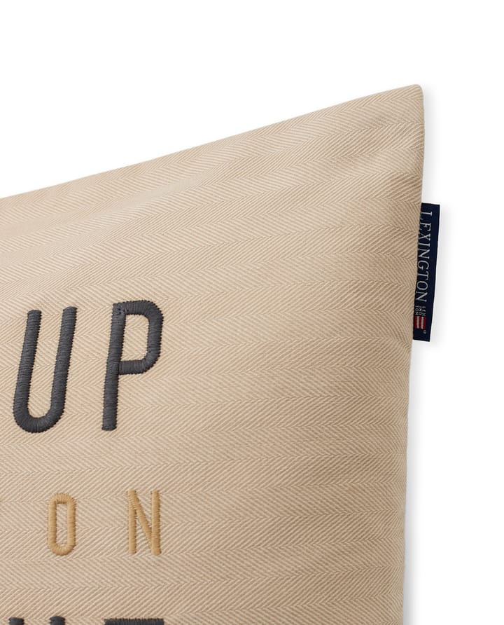 Herringbone Cotton Flanell pillowcase 50x50 cm, Light beige Lexington