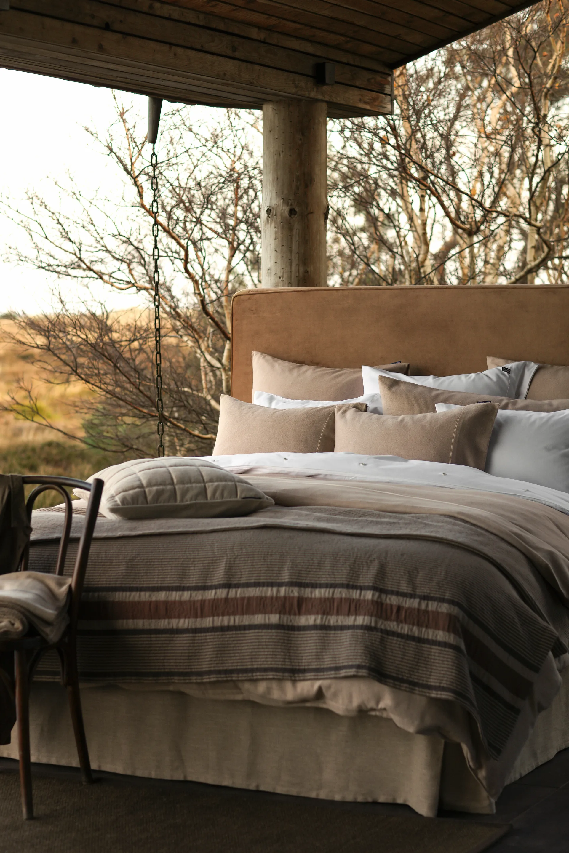 Herringbone Flanell pillowcase 50x60 cm, Beige-off white Lexington