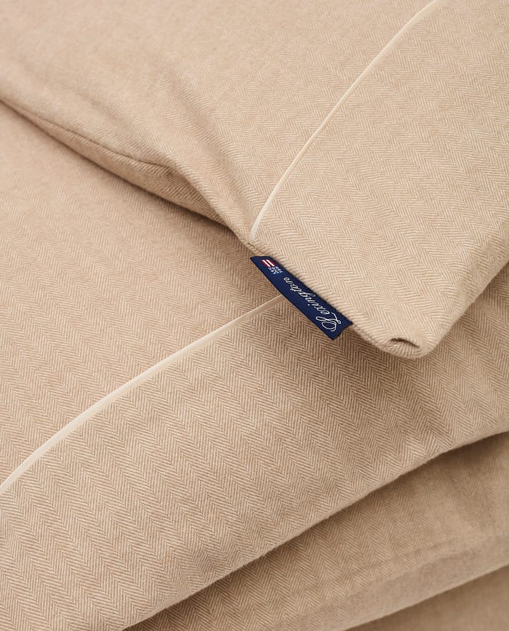 Herringbone Flannel duvet cover 150x210 cm - Beige-off white - Lexington