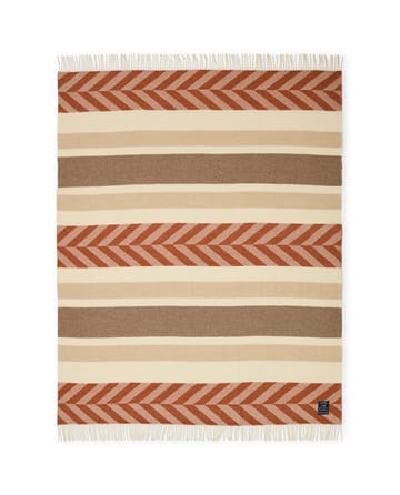 Herringbone Striped Recycled Wool throw 130x170 cm - Copper-brown - Lexington