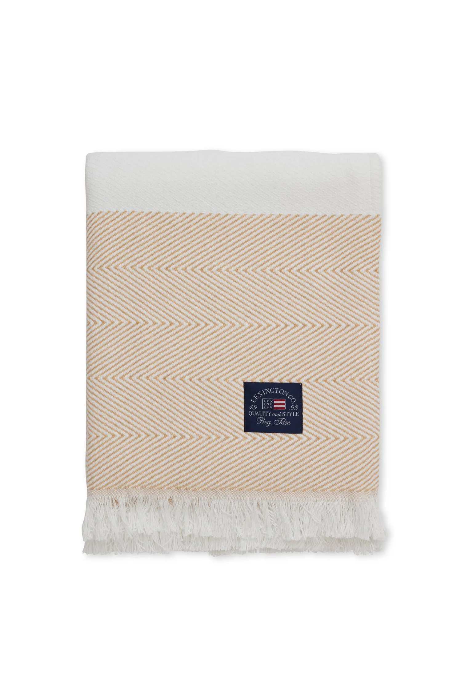 Herringbone striped throw blanket, Beige Lexington