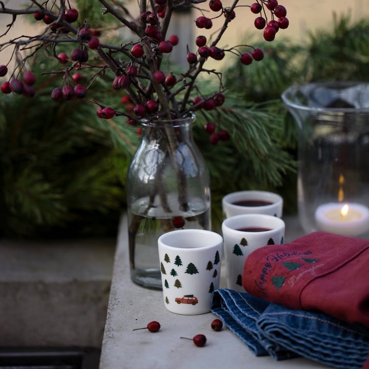 Holiday espresso cup earthenware 2-pack - white - Lexington
