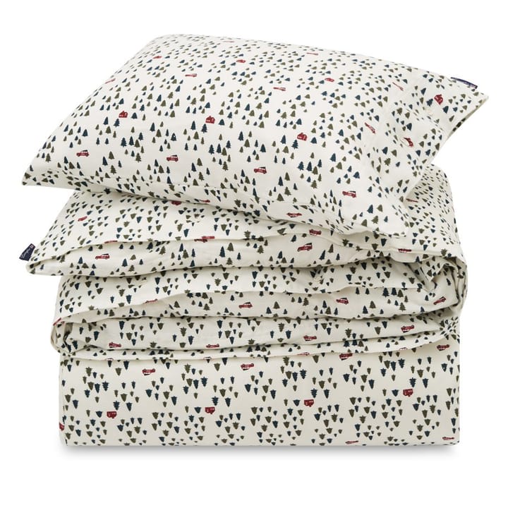 Holiday Printed Cotton Flannel bed-set - white-green - Lexington