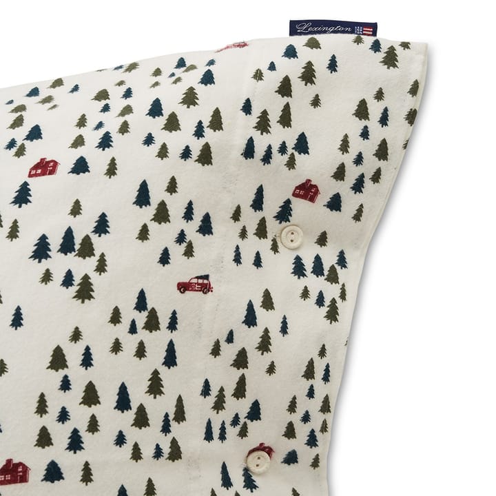 Holiday Printed Cotton Flannel bed-set - white-green - Lexington