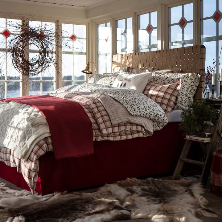 Holiday Printed Cotton Flannel bed-set - white-green - Lexington