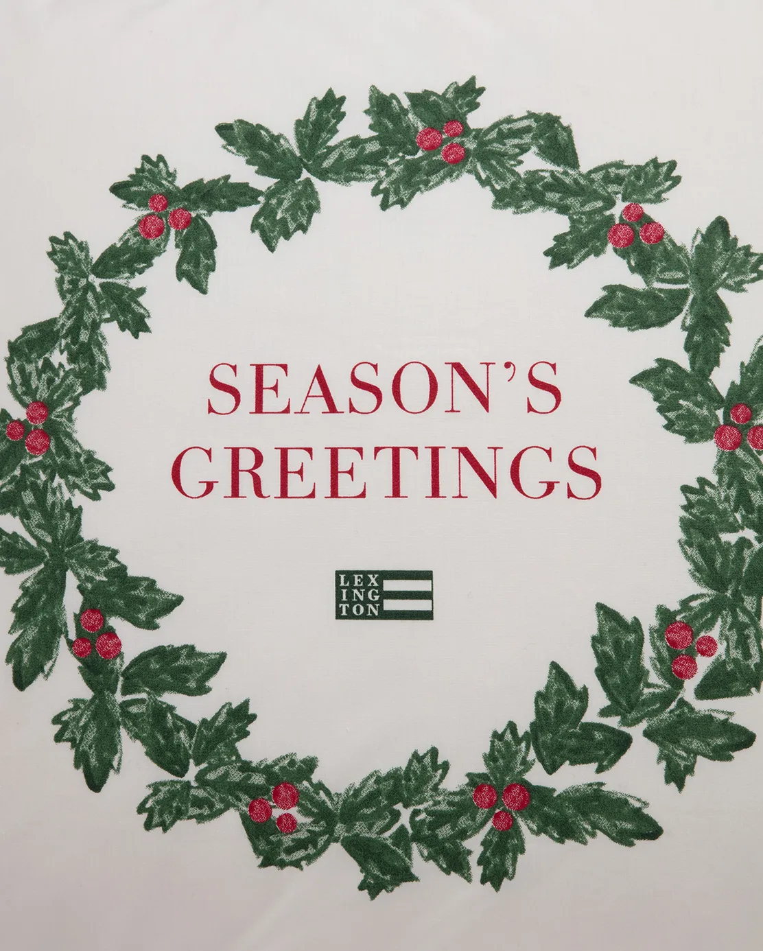 Holiday Printed Organic Cotton pillowcase 50x60 cm, White-green-red Lexington