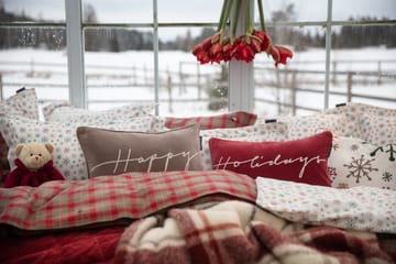 Holidays Cotton Velvet cushion 30x50 cm - Red-white - Lexington