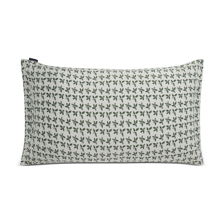 Holly Printed Cotton Sateen pillowcase 50x90 cm, White-green Lexington