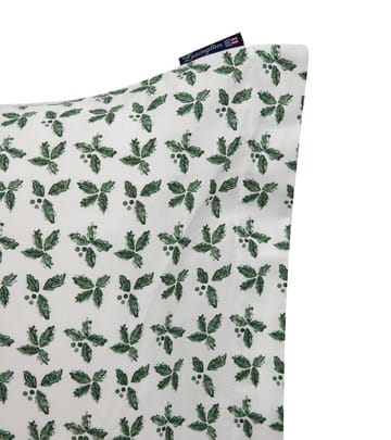 Holly Printed Cotton Sateen pillowcase 50x90 cm - White-green - Lexington