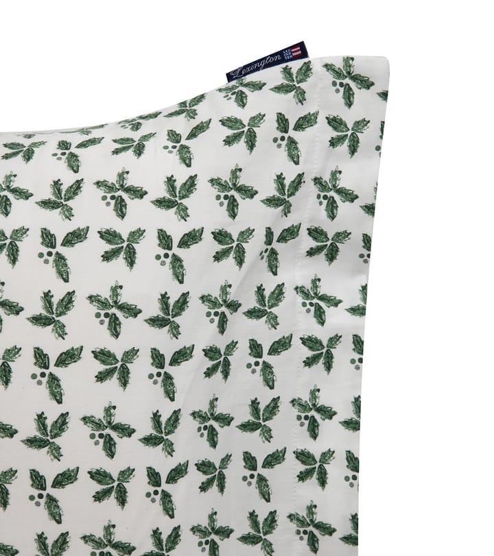 Holly Printed Cotton Sateen pillowcase 50x90 cm - White-green - Lexington