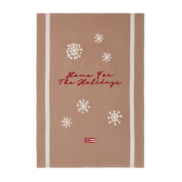 Home for the Holidays kitchen towel 50x70 cm - Mid brown-off white-red - Lexington