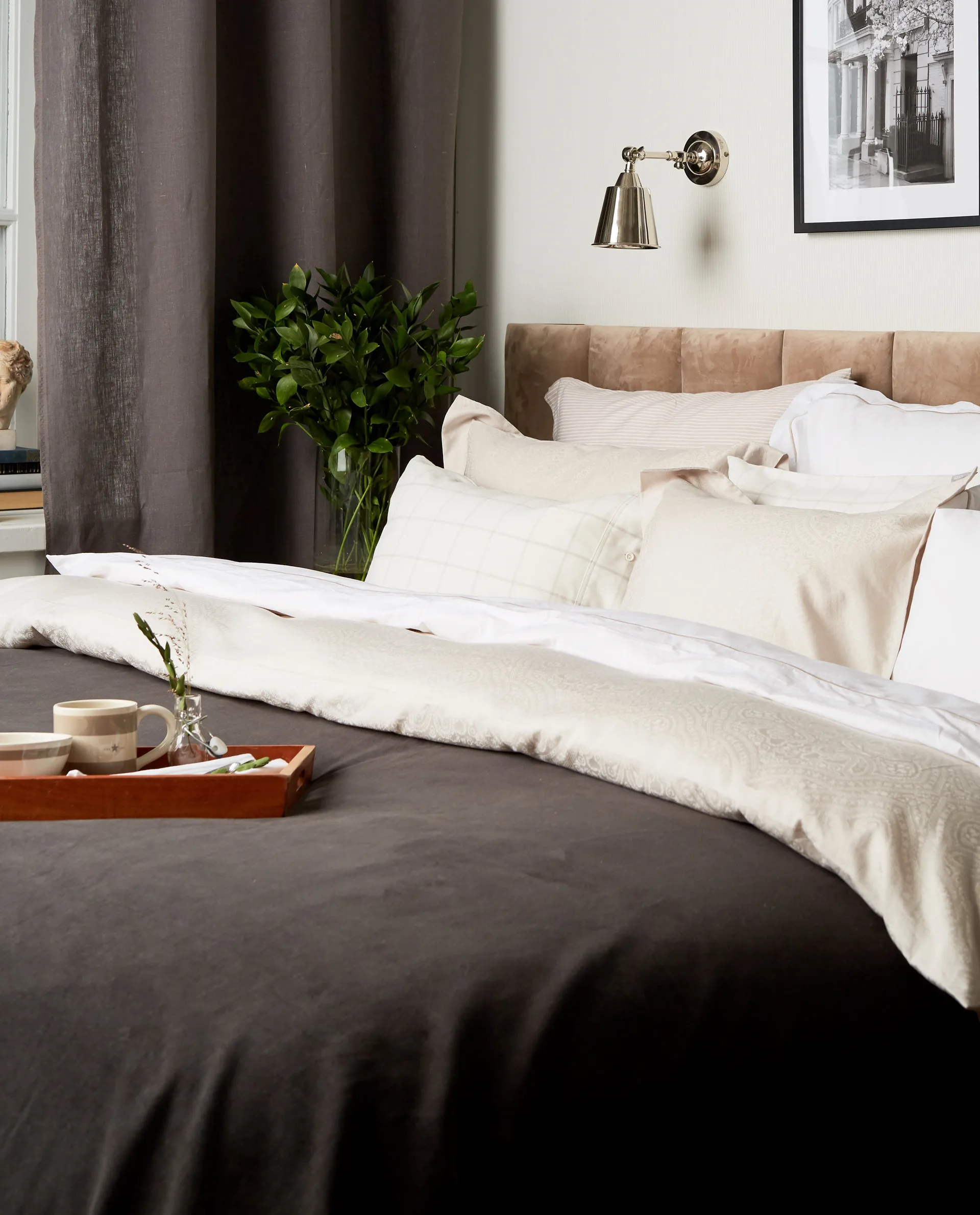 Hotel Sateen Jacquard pillowcase 50x60 cm, Light beige Lexington
