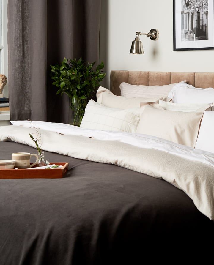 Hotel Sateen Jacquard pillowcase 50x60 cm - Light beige - Lexington