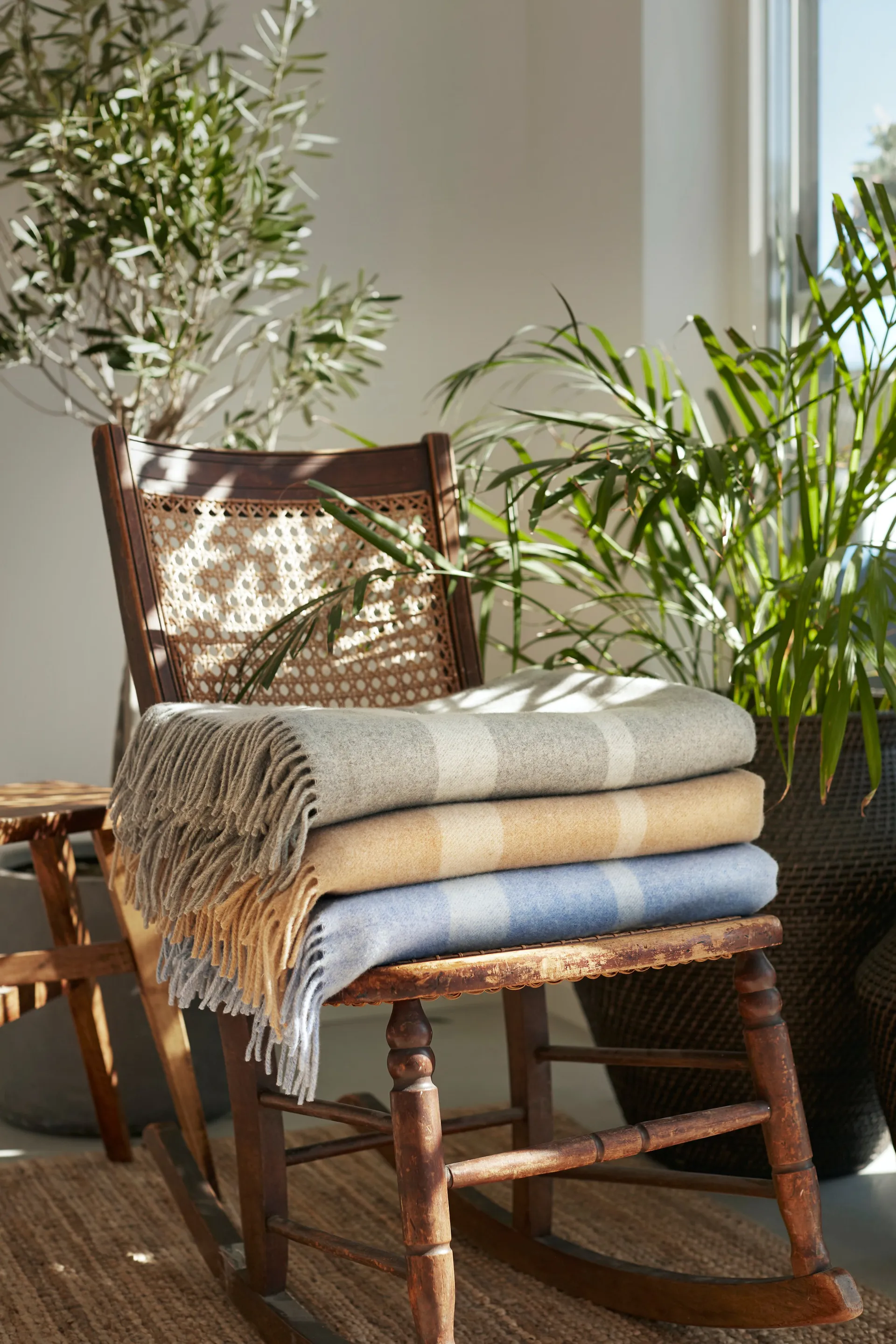 Hotel Wool wool throw 130x170 cm, grey-white Lexington