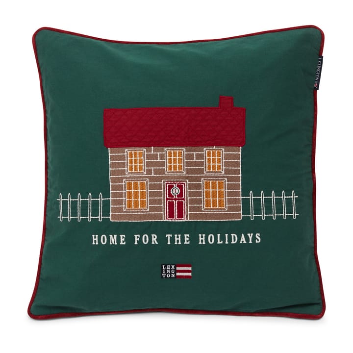 House Cotton Twill Patch pillowcase 50x50 cm - Green multi - Lexington