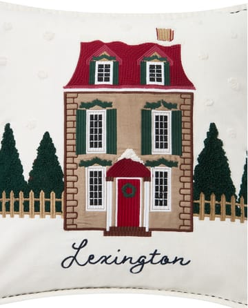 House organic velvet cotton cushion cover 50x50 cm - White-multi - Lexington
