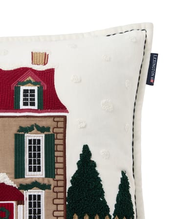 House organic velvet cotton cushion cover 50x50 cm - White-multi - Lexington