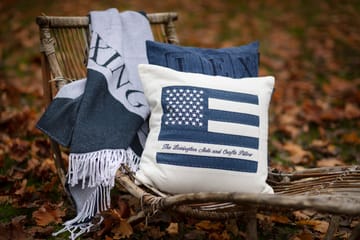 Icons Denim Logo cushion cover 50x50 cm - Denim blue - Lexington