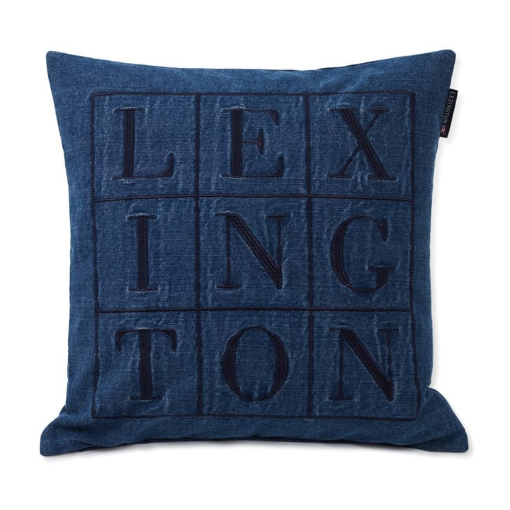Icons Denim Logo cushion cover 50x50 cm, Denim blue Lexington