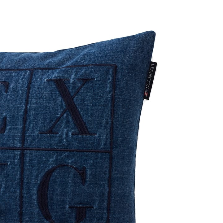 Icons Denim Logo cushion cover 50x50 cm - Denim blue - Lexington