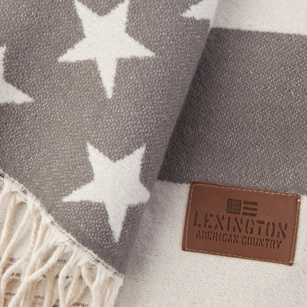 Icons Flag throw 130x170 cm, white-grey Lexington